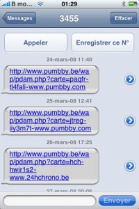 Réception SMS de pub