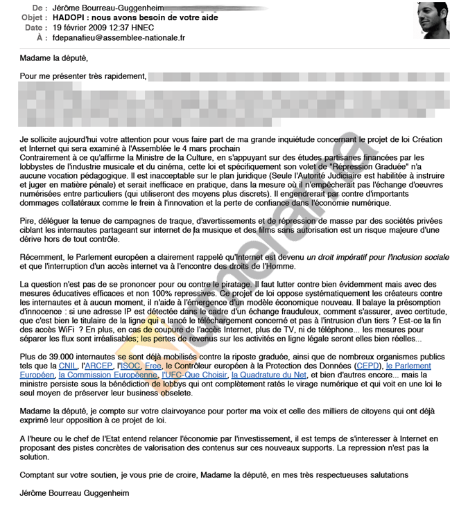 Email provocant son licenciement