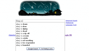 Google suggest - Ebay is