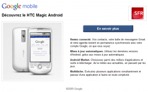 Partenariat de Google avec SFR pour l'HTC Magic
