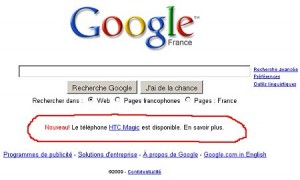 Google publicité HTCMagic