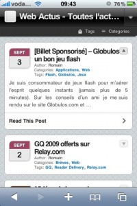 WebActus sur iPhone