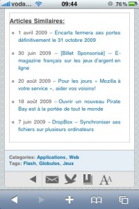 WebActus - Fin articles sur iPhone