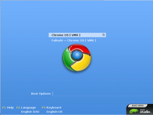 Google Chrome OS - Ecran de démarrage