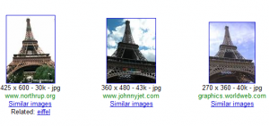 Exemple d'une recherche avec Google Similar Images