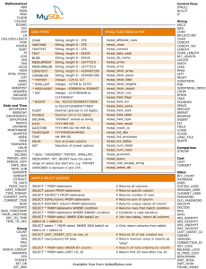 Pense bête MySQL