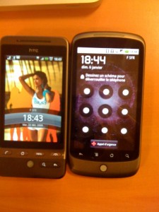 Comparaison écran Nexus One - HTC Hero