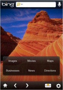 Bing sur iPhone - Accueil