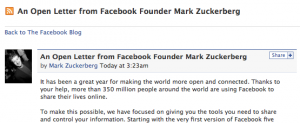 Lettre ouverte de Marc Zuckerberg
