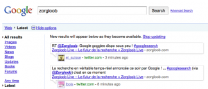 Real time Search sur Google