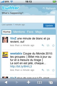 Interface Twitter Mobile 