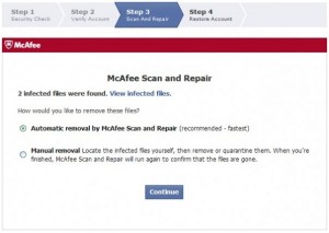 Scan de McAfee via Facebook