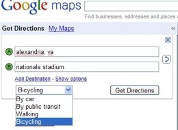 Google Maps pour vélo