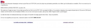 Message explosion SNCF