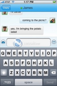 Windows Live Messenger iPhone: Conversation