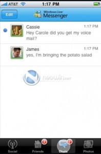 Windows Live Messenger iPhone: Conversations