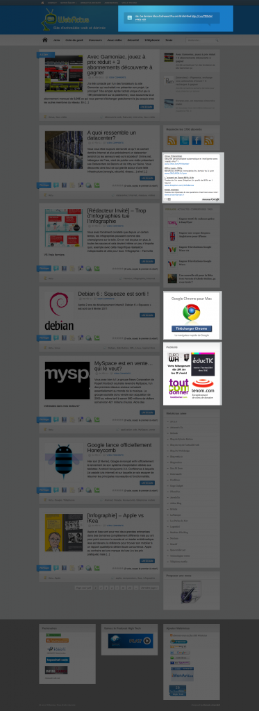 Page accueil WebActus
