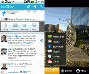 Screenshots application twitter android