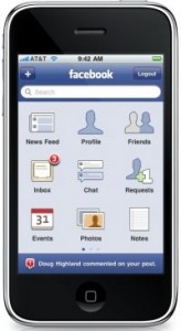 Application Facebook sur iPhone