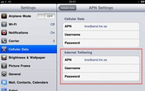 Activez le tethering avec l'iPad