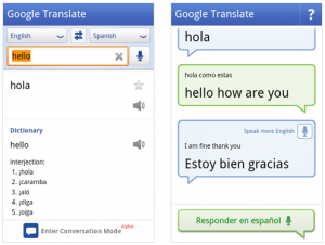 Google tradution pour Android ajoute la conversation temps réel