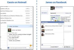 Facebook chat disponible sur Hotmail