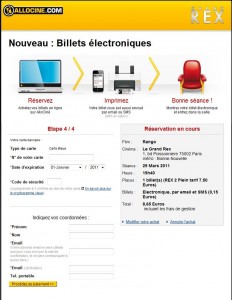 Cinéma: Réservation billet en ligne