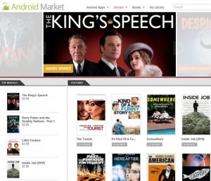 Les films arrivent sur l'android market