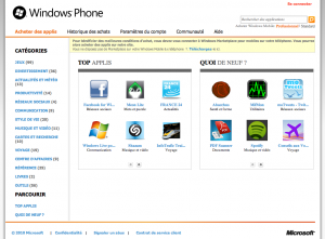 MarketPlace Windows Phone 7