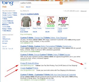 Publicités dans Bing
