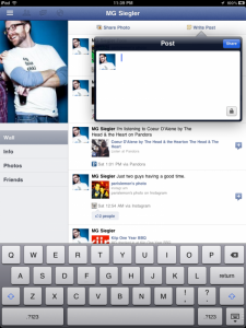 Application Facebook pour iPad
