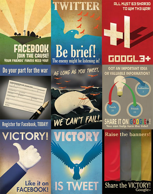 Des affiches propagandes pour les réseaux sociaux