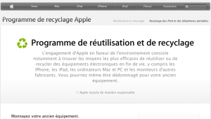 Recyclage équipement Apple