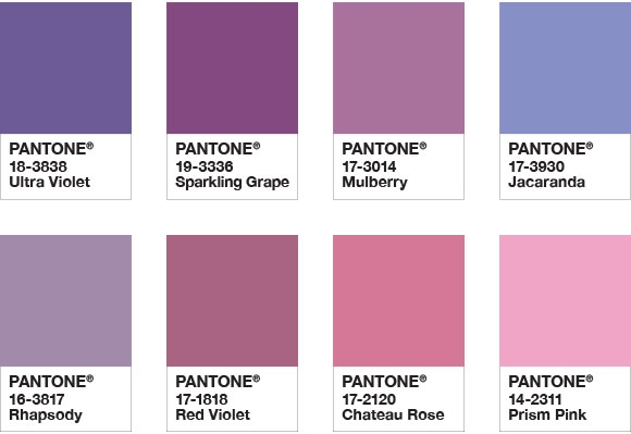 palette de couleurs pantone ultraviolet