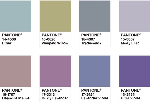 palette de couleurs pantone ultraviolet