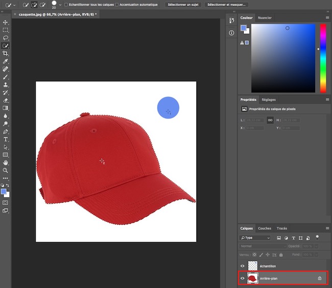 changer la couleur d'un objet photoshop