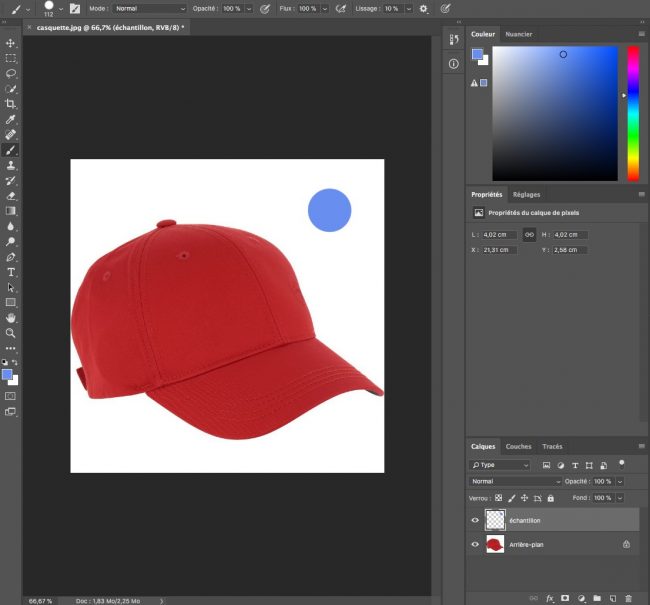 changer la couleur d'un objet photoshop