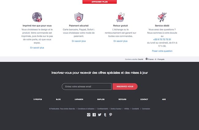 footer e-commerce