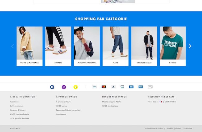 pied de page e-commerce