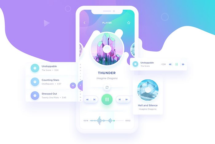 design d'application de musique