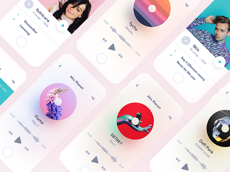 design d'application de musique