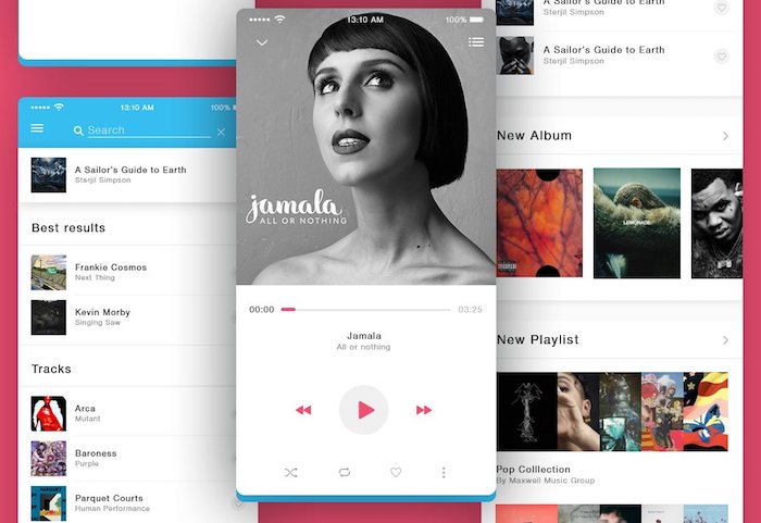 design d'application de musique