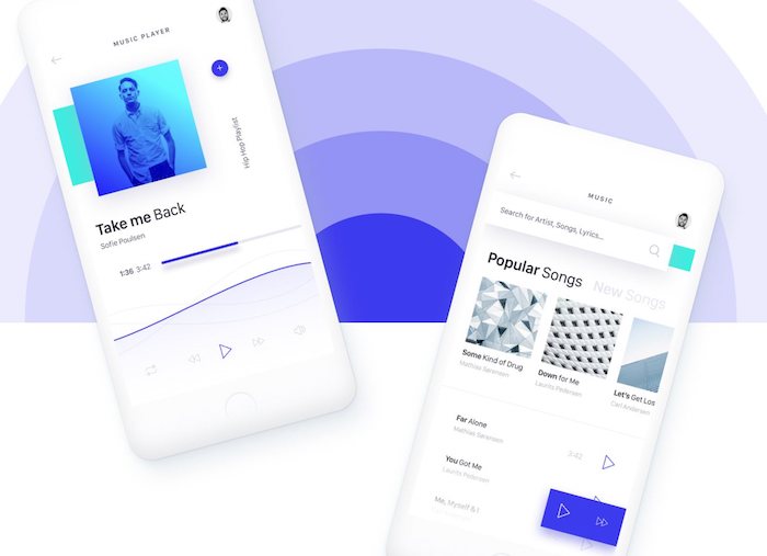 design d'application de musique