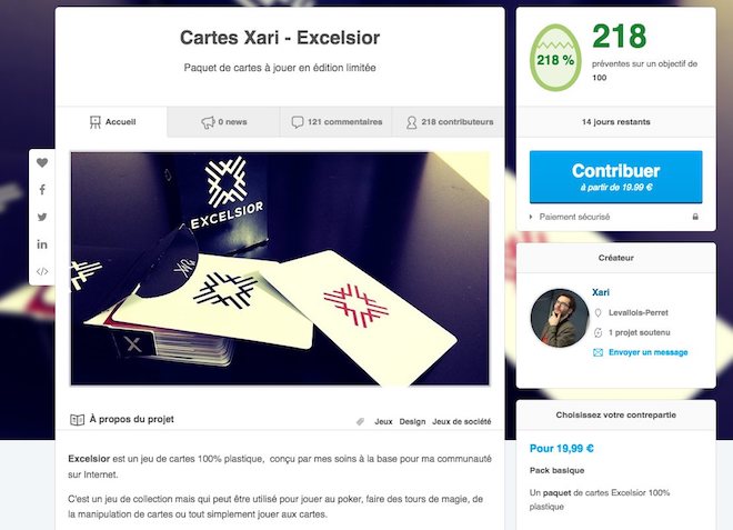 design d'une page de crowdfunding