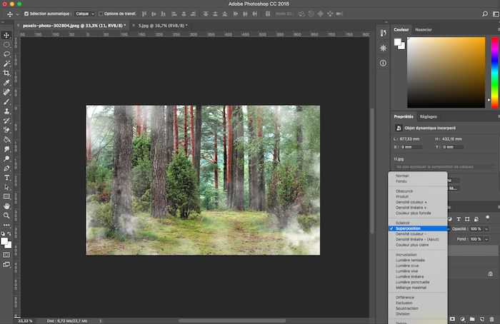 utiliser un overlay dans photoshop