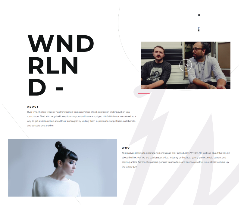 site one-page agence WNDRLND