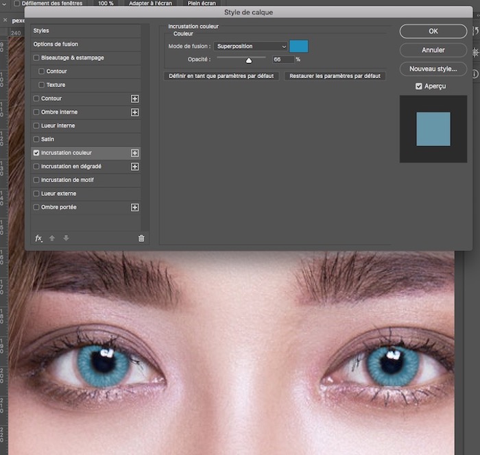 changer la couleur des yeux dans photoshop