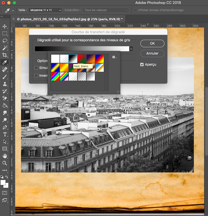 vieillir une photo sur photoshop