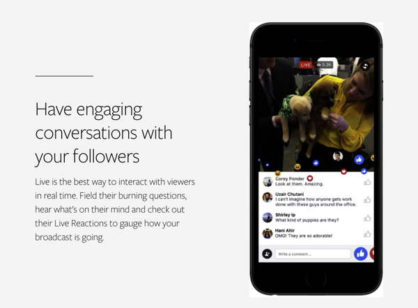 Plus d'engagements avec une vidéo live Facebook