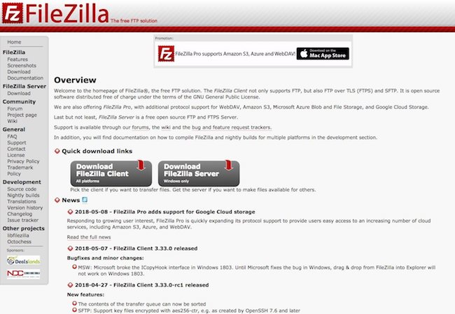 client ftp filezilla